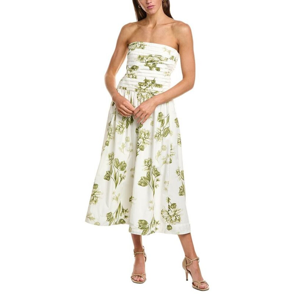 1.State Womens  Strapless Ruched Bodice Maxi Dress, Green